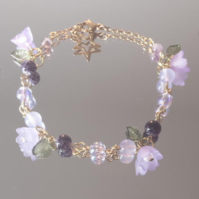 purple flower bracelet