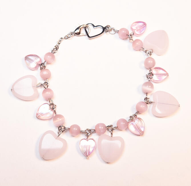 pink love heart bracelet